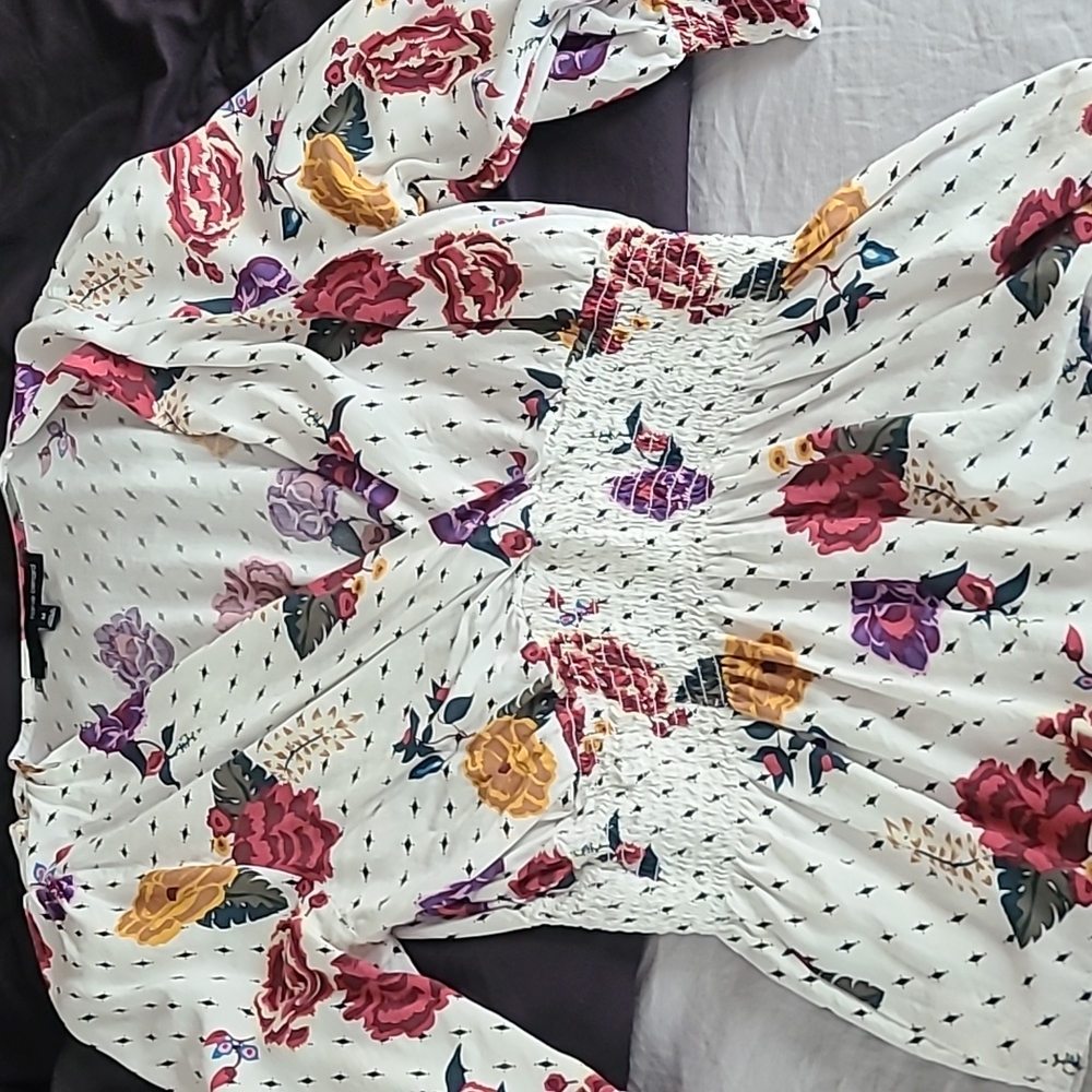 Floral Ruched Baby Doll Top